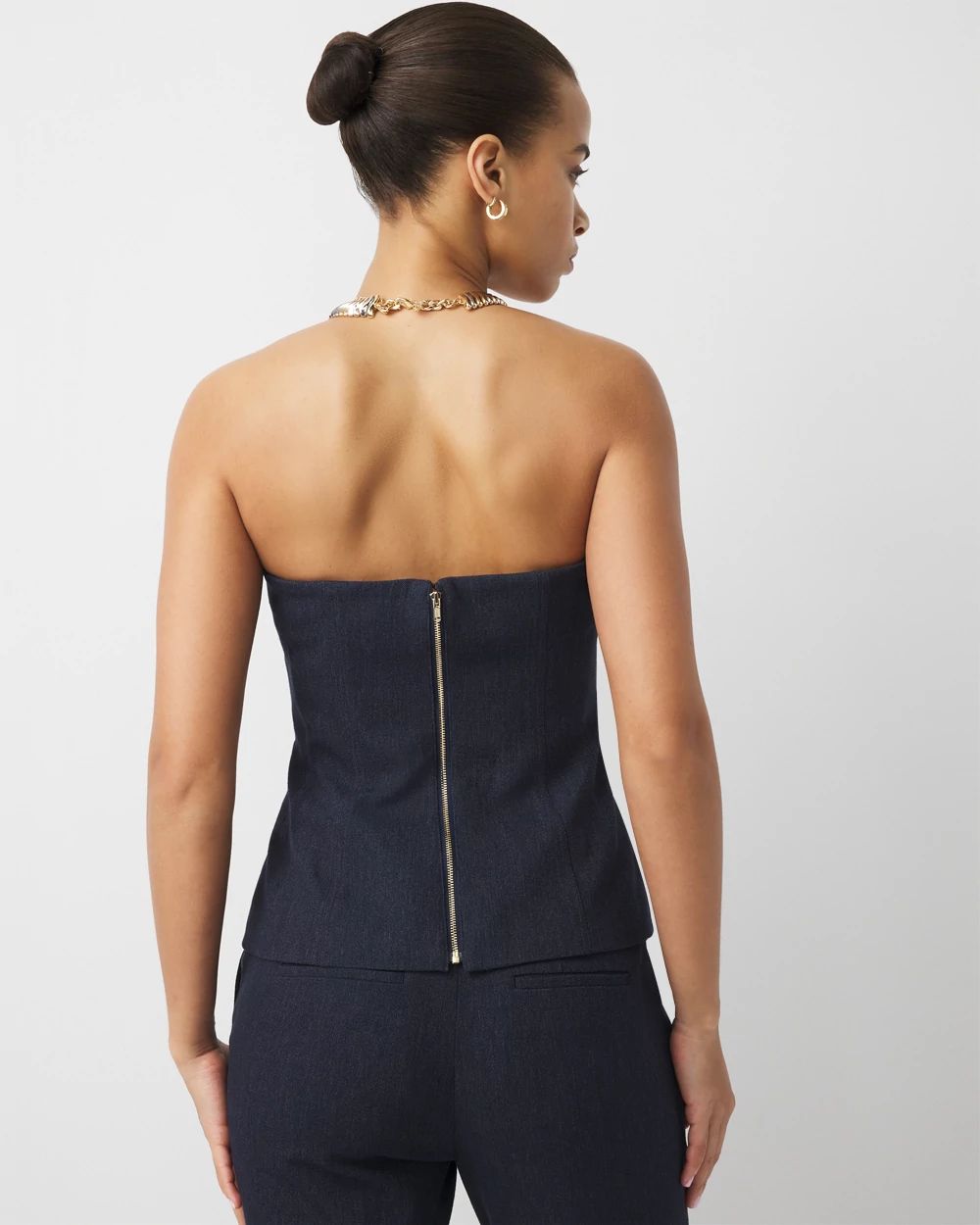 Denim-Look Bustier | White House Black Market